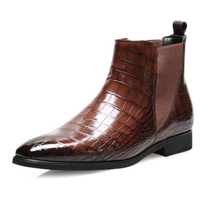Bottes Chelsea italiennes de haute qualité pour hommes, design hiver, chaussures en cuir PU, bottes pour hommes, chaussures décontractées pour hommes - Product Image 1