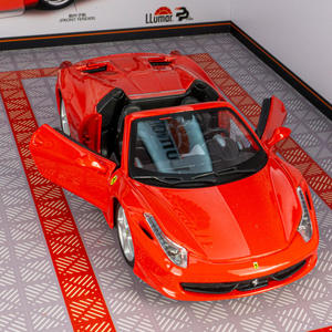 سيارات طراز دييكاست-Burago-Ferrary Spider مع سحب الصوت والضوء السوبر سيارة مزينة بنموذج من الألياف المزخرفة - Product Image 3