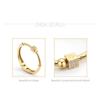 Bracelet en cristal brillant pour femme, style Rubik's Cube, couleur or, en laiton, accessoires pour femmes, bracelets, bijoux