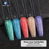 Gel d'égalisation noir à haute brillance Gel d'extension pour ongles argenté au Laser étourdi Gel d'extension pour ongles sans Hema
