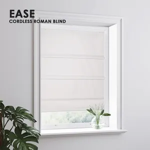Good quality wholesale double sides use two styles no drill bracket cordless roman roller blind