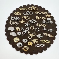 Pièces de motif cœur en or et argent mélangés, maillons connecteurs polis avec anneaux de jonction et cristaux CZ pour la fabrication de bijoux et de breloques