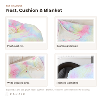 Coussin pour chien en peluche style humain avec housse en tissu, rembourrage en éponge chaud pour l'hiver, utilisation quatre saisons, matelas intérieur pour animaux de compagnie, ensemble nid avec oreiller assorti