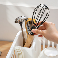 Égouttoir à vaisselle en plastique pour comptoir de cuisine, égouttoir à vaisselle grande capacité avec porte-couverts, organisateur de cuisine