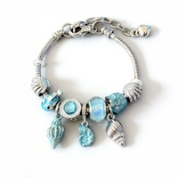 Bracelet perlé en forme de coquille de tortue de dessin animé, avec breloque en perles et strass, bijoux faits main de luxe léger