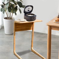 Canapé côté bureau d'ordinateur portable pour salon Table basse en bois de bambou Table à thé avec dessus élévateur avec ensemble Table d'appoint en forme de C