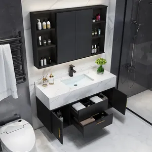 Lanjia 2022 New AZG018 Bathroom Mirror Unit Demister Mirror Cabinet Traditional Freestanding Vanity Unit