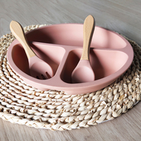 Vaisselle pour bébés en Silicone, écologique pour enfants, facile à nettoyer, assiette en Silicone de qualité alimentaire