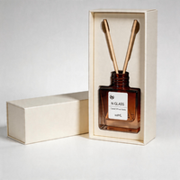 Coffret Cadeau Bouteille Vide pour Diffuseur de Roseaux Aromathérapie 100ml Verre Ambré Dégradé avec Bouchon Argenté