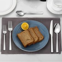 Ensemble de couverts 5 pièces en acier inoxydable 430 avec manche carré doré, finition miroir, fourchette, couteau, cuillère pour mariage, restaurant, vente en gros