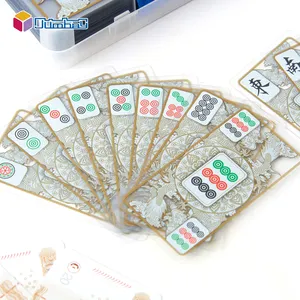 Taşınabilir çin geleneksel su geçirmez şeffaf özel boyut plastik Mahjong Poker zar oynama kart oyunu