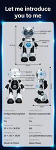 Robot compagnon IA interactif bilingue à commande vocale avec Bluetooth, spectacle de lumière et fonction de pulvérisation - Product Image 6
