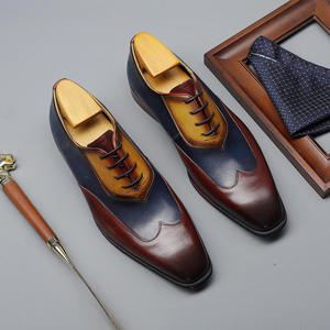 Zapatos de hombre de lujo y a la moda con cordones, con diseño combinado de estilo italiano. Zapatos de vestir y Oxfords de cuero para hombre. - Product Image 4