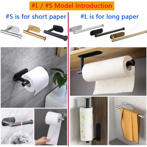 Portarrollos de Cocina, Portarrollos de Papel Higiénico, Dispensador de Toallas Adhesivo, Dispensador de Servilletas, Almacenamiento para Gabinete, Accesorios de Baño - Product Image 6