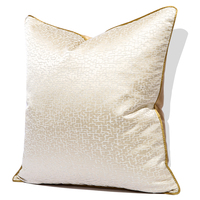 Housse de coussin moderne en jacquard beige 45*45cm, housse de coussin de luxe 18*18 pouces 20*20 pouces, décoration de canapé