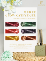 Kit de vernis gel UV effet œil de chat irisé, sans HEMA, sans TPO, populaire, marque privée, longue durée, durable, brillant pour les ongles, entretien