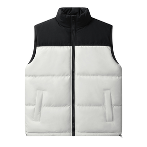 Gilet d'hiver à col montant Hommes Patchwork Fashion Brand Casual Youth Preppy Trendy Male Vest Sleeveless Outerwear 2025 - Product Image 1