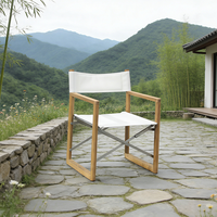Chaise pliante de camping en teck d'extérieur, chaise pliante portable pour la plage et le jardin