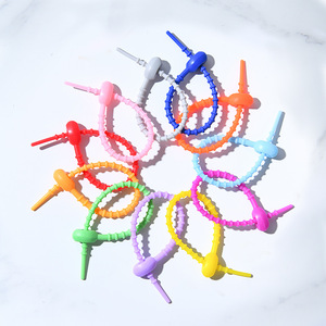 Attaches de câbles en silicone colorées 12 15 17 20,8 cm, organisateur de données réutilisable pour sacs, clés et câbles - Product Image 1