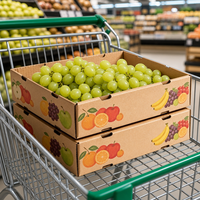 Boîte à légumes à double paroi ondulée, haute résistance, trous de ventilation personnalisés, carton kraft, carton mère pour fruits