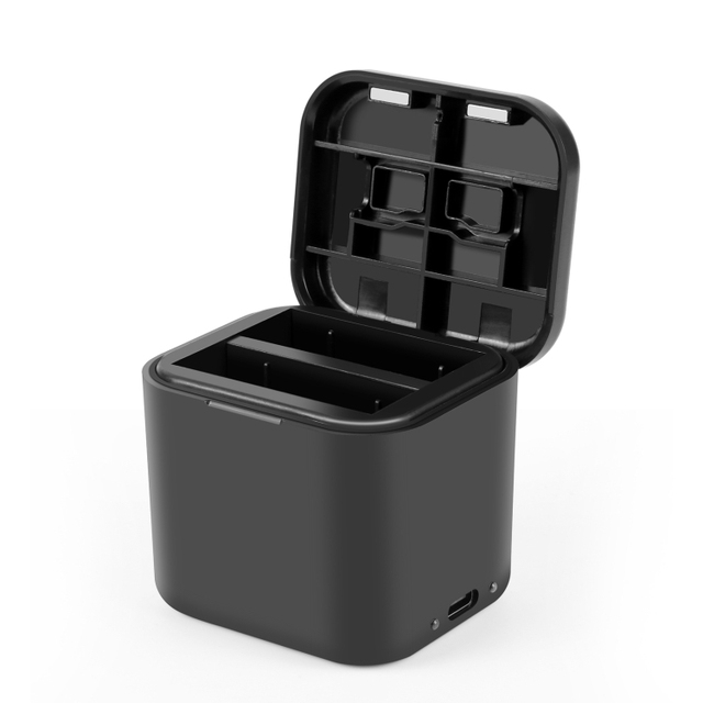 Custom Mini Portable PULUZ 2 in 1 Battery Charging Box Power Battery Charger & Memory Card Storage Box Case for Insta360 Ace Pro