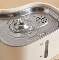 Fontaine à eau intelligente sans fil moderne en acier inoxydable pour chats et chiens, avec capteur de mouvement, filtration circulante, ultra-silencieuse pour animaux de compagnie - Yilin Pet