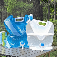 Pochette personnalisée grande capacité sac à eau 5L 10L 15L 20L pochette extérieure portable avec bec verseur de liquide sac à eau potable pliable en plastique