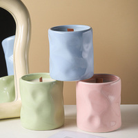 Bougie en céramique réutilisable, récipient décoratif, forme unique, pot en céramique, bougie d'aromathérapie, bougie longue durée, cadeau pour femmes