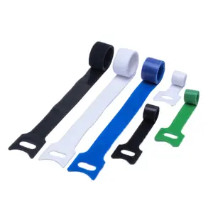Self adhesive reusable multi size cable tie nylon fastener hook and loop adjustable atraps cord wire ties