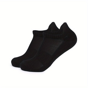 Chaussettes de sport basses unisexes en coton respirant et absorbant l'humidité, avec coussinets en tissu éponge, idéales pour la course à pied - Product Image 1