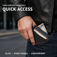 Porte-cartes minimaliste anti-RFID et coffret cadeau, portefeuille pour cartes de crédit pour homme, compact et fin, portefeuille ouvert fin