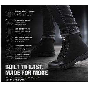 Bottes en cuir de qualité supérieure pour hommes, chaussures élégantes à lacets avec semelle durable pour une utilisation décontractée en extérieur et au bureau - Product Image 1