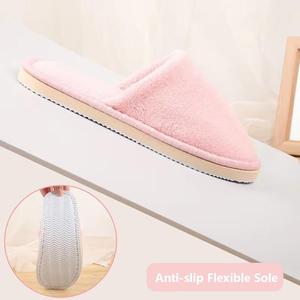 Pantofole in pile color corallo morbide e confortevoli <span class=keywords><strong>per</strong></span> <span class=keywords><strong>la</strong></span> <span class=keywords><strong>casa</strong></span>, pantofole da regalo promozionali <span class=keywords><strong>per</strong></span> gli ospiti in vendita - Product Image 3