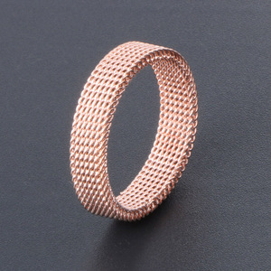 <b>Titanium</b> Steel Soft Mesh <b>Ring</b> Unisex Geometric Design For Gift SA310 - Product Image 3