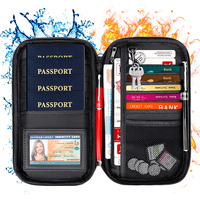 Porte-passeport personnalisé résistant à l'eau et au feu avec fente pour cartes et fermeture éclair pour le rangement des documents, fourni par l'usine