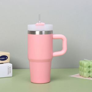 30oz 40oz 50oz American Style Stainless Steel Travel Tumbler Vacuum Insulated Tumbler Cup with Handle and Straw Lid - Product Image 5