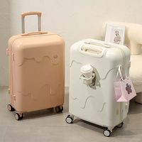 Maleta de Viaje con Ruedas de ABS y PC Colorida, con Portavasos, para Chicas y Mujeres