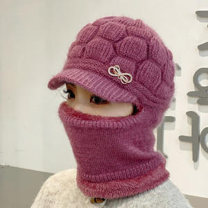 Écharpe chaude doublée de laine polaire d'hiver pour <span class=keywords><strong>femme</strong></span> <span class=keywords><strong>et</strong></span> <span class=keywords><strong>bonnet</strong></span> tricoté cagoule épaissie assortie pour les mères d'âge moyen <span class=keywords><strong>et</strong></span> âgées - Product Image 3