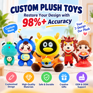Jouets en peluche personnalisés de dessins animés, animaux en peluche très réalistes, poupées mascottes, production OEM pour cadeaux promotionnels, marques et vente en gros - Product Image 1