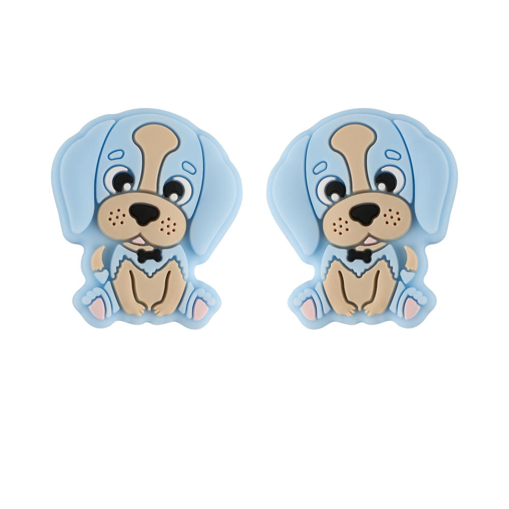 ลูกปัดโฟกัสสุนัขสีฟ้าพาสเทล SA154