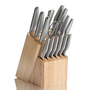 Conjunto de facas de cozinha 5cr15mov, conjunto de facas de cozinha em aço japonês com afiador de tesoura