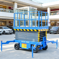 Plateforme élévatrice à ciseaux électrique hydraulique 4-16m sur roues, portable, avec plateforme extensible