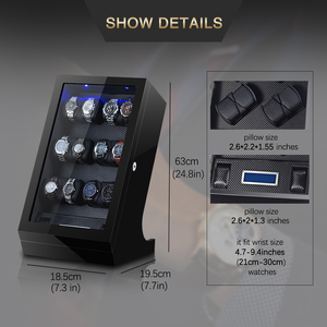 Bobinadora de reloj automática para 12 + 4 relojes, caja de bobinado automático con LED, China, venta al por mayor - Product Image 4