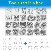 327pcs E-type/C-type Retaining Clips Washers Set Stainless Steel Snap Ring Retaining Sealing Gasket Fasteners Car Accessories