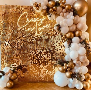 Tấm trang trí sequin lấp lánh nhiều màu bạc vàng trắng đen liên kết với nhau dùng làm phông nền cho đám cưới - Product Image 6