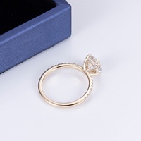 Anillo de Compromiso para Mujer Messi Gems MS-556, Joyería Fina de Oro de 14k con Moissanita DEF de 1 Quilate