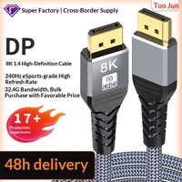 Câble DisplayPort 1.4 transfrontalier 8K/60Hz à conducteur en cuivre pour connexion HD de l'ordinateur à la télévision ou au projecteur