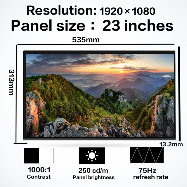 23.8 Inch IPS LCD Display for AIO Repair LM238WF2-SSK1 M238HCA-L3B LM238WF1-SLK1 LM238WF2-SSK2