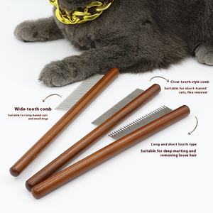 Pettine di bellezza con apertura delle pulci per animali domestici con rimozione dei peli lunghi corti in acciaio inossidabile per cani gatti - Product Image 5