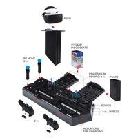 Support vertical avec ventilateur de refroidissement pour Playstation 4, support pour lunettes PSVR avec fentes, kit de rangement de jeux pour PS4/PS4 Slim/PS4 Pro